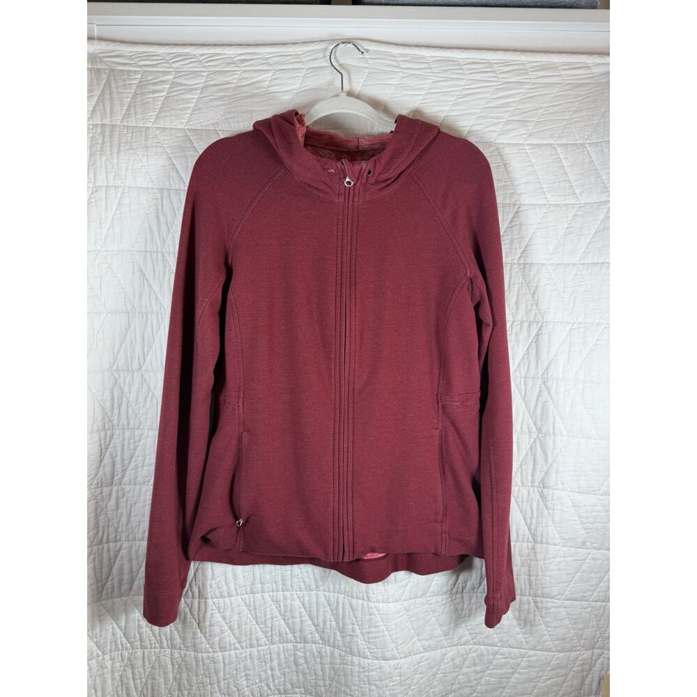 Lululemon Rosewood Red Take Ten Full Zip Hoodie Sweatshirt Jacket Womens Size 6 - Picture 1 of 7